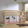 Image de Vipack Lit Mi-Hauteur 90x200 sommier Inclus Housse Fairy Pino - Bois