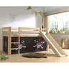 Image de Lit Mi-Hauteur 90x200 Toboggan sommier Inclus Housse Pirate Pino - Bois