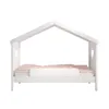 Image de VIPACK Amori Lit pour enfant 90 x 200 cm en pin blanc, avec sommier à roulettes et protection anti-chute