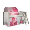 Image de Vipack Scott Lit Mezzanine et Rideau et Tunnel Princess, Blanc, 90 x 200 cm