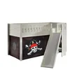 Image de Halfhoogslaper Scottie 90x200 cm met glijbaan en piraten-speelgordijn-wit