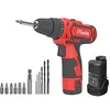 Image de VITO - Perceuse Visseuse sans fil 12V Batterie Lithium 1.5Ah ITOOLS LED + Coffret 6 embouts de vissage + 6 forets + Adaptateur