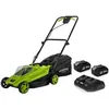 Image de VITO - Tondeuse à Gazon sans Fil 20V 2 Batteries 4.0Ah Chargeur Double Largeur 32cm Bac 30L 3 hauteurs de Coupe