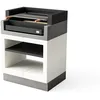 Image de TUOZI - Barbecue fixe pour bois et charbon modèle KITAWAY GRILL (Gris/Blanc - 84 x 63 x 115 cm) REF: T00161 - Cuisson optimale, idéal jardin