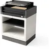 Image de TUOZI - Barbecue fixe pour bois et charbon modèle KITAWAY GRILL (Gris/Blanc - 94 x 63 x 115 cm) REF: T00171 - Résistant et design moderne