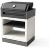 Image de TUOZI - Barbecue fixe pour bois et charbon modèle KITAWAY GRILL OTTE (Gris/Blanc - 84 x 63 x 115 cm) REF: T00316 - Design moderne et fonctionnel