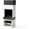 Image de TUOZI - Barbecue fixe pour bois et charbon modèle KITAWAY (Gris/Blanc - 84 x 63 x 223 cm) REF: T00560 - Grande surface de cuisson extérieure