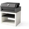 Image de TUOZI - Barbecue fixe pour bois et charbon modèle KITAWAY GRILL OTTE (Gris/Blanc - 84 x 63 x 101 cm) REF: T00574 - Pratique et efficace