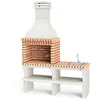 Image de MOVELAR - Barbecue préfabriqué à bois et charbon en béton réfractaire Nevada Plus XL avec évier et support latéral (Gris/Orange - 166 x 60 x 238 cm) REF: 3534 - Cuisine extérieure pour jardin ou patio