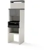 Image de TUOZI - Barbecue fixe pour bois et charbon modèle VENIT FLEX HOTTE (Gris/Blanc - 59 x 47 x 185 cm) REF: 4411 - Résistant et moderne extérieur