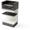 Image de TUOZI - Barbecue fixe pour bois et charbon modèle KITAWAY MINI GRILL (Gris/Blanc - 63 x 41,5 x 110 cm) REF: T00979 - Parfait pour petits espaces