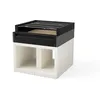 Image de TUOZI - Barbecue fixe pour bois et charbon modèle KITAWAY GRILL La Valenciana (Gris/Blanc - 100 x 100 x 86 cm) REF: T01100 - Idéal pour barbecue convivial