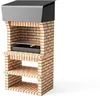 Image de MOVELAR - Barbecue préfabriqué pour bois de chauffage et charbon Modèle Volterra (gris/orange, 94 x 70 x 213 cm) Réf : M00922 - Utilisation en extérieur