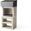 Image de MOVELAR - Barbecue de chantier préfabriqué pour bois et charbon modèle Volterra (beige, 94 x 70 x 213 cm) Réf : M00925 - Utilisation en extérieur