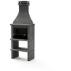 Image de MOVELAR - Barbecue préfabriqué pour bois et charbon modèle KHIVA PLUS A LA avec grille (gris foncé - 86,5 x 58 x 246 cm) Réf : M01022 - Utilisation en extérieur