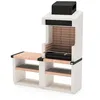 Image de TUOZI - Barbecue fixe pour bois et charbon modèle DURANGO PLUS Support (Blanc/Arenisca/Noir - 170 x 58 x 210 cm) REF: 7206 - Stabilité et résistance
