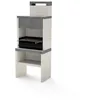 Image de TUOZI - Barbecue fixe pour bois et charbon modèle PLAN 1 MAX (Gris/Blanc - 78 x 47 x 192 cm) REF: 8041 - Format XL, parfait extérieur