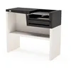 Image de TUOZI - Barbecue fixe pour bois et charbon modèle PLANA PLEGADA CORTA (Blanc/Noir - 118 x 50 x 93 cm) REF: 8050 - Compact et pliable
