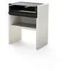 Image de TUOZI - Barbecue fixe pour bois et charbon modèle VENIT FLEX (Gris/Blanc - 78 x 47 x 95 cm) REF: 8061 - Idéal jardin et terrasse