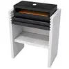 Image de TUOZI - Barbecue fixe pour charbon modèle VENIT FLEX (Gris/Blanc - 78 x 47 x 95 cm) REF: 8062 - Idéal barbecue convivial extérieur