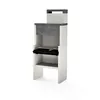 Image de TUOZI - Barbecue fixe pour charbon modèle VENIT FLEX PLUS HOTTE (Gris/Blanc - 78 x 47 x 185 cm) REF: 8065 - Design moderne et résistant