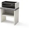 Image de TUOZI - Barbecue fixe pour bois et charbon modèle PLAN 1 PLUS (Gris/Blanc - 78 x 47 x 102 cm) REF: 8025/2 - Robuste, parfait jardin terrasse