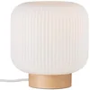Image de Lampe de table Milford - E27 - IP20 - Verre blanc opale - Base marron