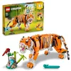 Image de LEGO 31129 Creator 3 en 1 Sa Majesté le Tigre, Jouets Animaux pour Filles et Garçons dès 9 Ans, Figurines Panda, Poisson