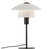 Image de Lampe de table Verona E27, IP20, noir, verre opale blanc