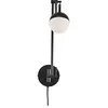 Image de Applique murale Contina, G9, IP20, verre opale blanc, noir