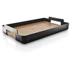 Image de Eva Solo Plateau rectangulaire Nordic Kitchen - Élégant et pratique avec poignées de transport - Bambou carbonisé FSC - Noir