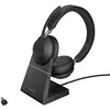 Image de Jabra B2B Evolve2 65 Casque PC Sans Fil avec Station de Charge, Casque Audio Certifié Microsoft Teams avec Batterie Longue Durée, Adaptateur Bluetooth USB-C, Noir