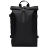 Image de RAINS Sac à dos à roulettes imperméable pour homme et femme, Noir, Einheitsgröße, Sac à dos Rolltop Large W3