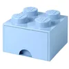 Image de Lego 4005 Brique 4 Boutons, 1 tiroir, boîte de Rangement empilable, 4.7 l, Roi, Plastique, Bleu Royal Clair, 4 plots