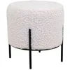 Image de House Nordic Pouf Alford Tabouret rond aspect peau d'agneau Blanc 35 x 37 cm