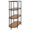 Image de Vita Shelf - Étagère ovale avec cadre noir et 4 étagères marron