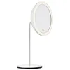 Image de Zone Denmark Miroir cosmétique avec grossissement et éclairage, miroir de maquillage, miroir de maquillage avec éclairage, grossissement 5x et 3 niveaux de lumière, 18 x 34 cm, blanc