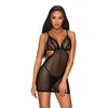 Image de Millagro Robe En RSille Transparente Avec String - Noir