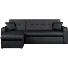Image de Canapé d'angle réversible convertible 3 places - Simili noir - Contemporain - L 235 x P 85 - 153 cm - ROMAN