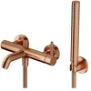 Image de Omnires Y1231CPB, Robinet de baignoire avec ensemble de douche Y, Brushed copper