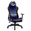Image de Diablo X-Horn Chaise Gaming Siege Fauteuil Bureau Accoudoirs 3D Design Ergonomique Oreiller Cou Coussin Lombaire Skaï Fonction d'inclinaison noir-bleu Normal (L)