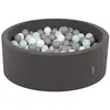Image de KiddyMoon 90X30cm/200 Balles   7Cm Piscine À Balles Pour Bébé Rond, Gris Foncé:Blanc/Gris/Menthe