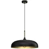 Image de Milagro Lincoln 1XE27 Lampe suspendue style scandinave avec finition dorée à l'intérieur de l'abat-jour Noir 45 cm