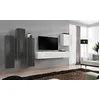 Image de ASM Ensemble mural Switch III - 3 vitrines verticales - 1 meuble TV - 1 vitrine carrée - Blanc et graphite - Modèle 2