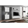 Image de ASM Ensemble Mural - Switch VI - 2 Vitrines Verticales - 1 Vitrine Carrée - 1 Banc TV - 1 étagère - Blanc Et Graphite - Modèle 2