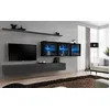 Image de ASM Ensemble Mural - Switch Xvii - 3 Vitrines LED - 2 Banc TV - 2 étagères - Noir Et Graphite - Modèle 1