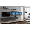 Image de ASM Ensemble Mural - Switch Xvii - 3 Vitrines LED - 2 Banc TV - 2 étagères - Graphite