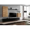 Image de ASM Ensemble Mural - Switch XX - 1 Vitrine LED - 1 Banc TV - 1 étagère Murale - Bois Et Noir - Modèle 1