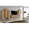 Image de ASM Ensemble Mural - Switch III - 3 Vitrines Verticales - 1 Banc TV - 1 Vitrine Carrée - Bois