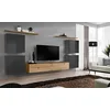Image de ASM Ensemble Mural - Switch Iv - 1 Vitrine - 1 Banc TV - 2 étagères - Bois Et Graphite - Modèle 2